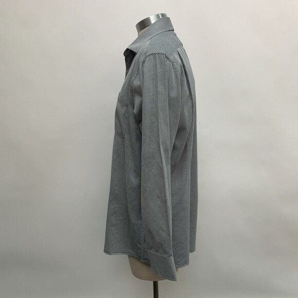 Peter Millar Men's Shirt Size 17 L Gray Print Long Sleeve - Picture 3 of 10